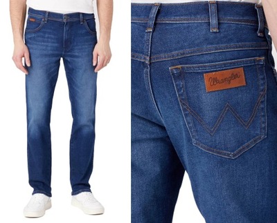 WRANGLER męskie spodnie Texas jeans zwężane W36 L32 granatowy