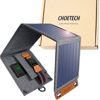 CHOETECH ROZKŁADANA PODRÓŻNA ŁADOWARKA SOLARNA FOTOWOLTAICZNA 14W Z USB 5