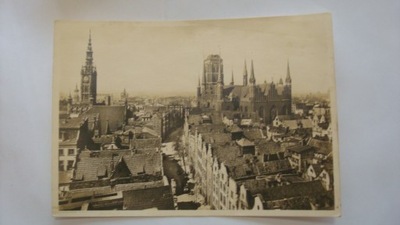 Pocztówka Gdańsk Danzig rathaus and kirche