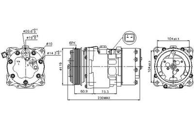 Nissens компрессор кондиционера citroen c4 i peugeo фото №1