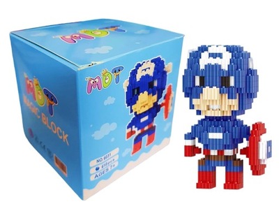 KAPITAN AMERYKA KLOCKI 3D PUZZLE MAGIC BLOCK 610 elementów