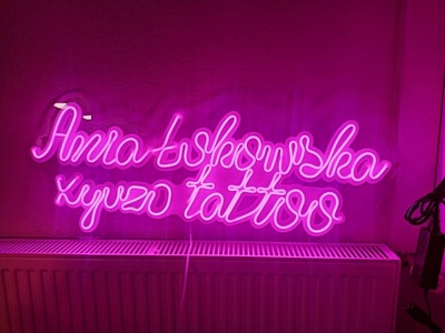 Neon LED napis podświetlany LEDON NEON reklama WYCENA