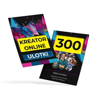 Ulotka A5 DWUSTRONNA | 300 sztuk | KREATOR on-line | GOTOWE SZABLONY