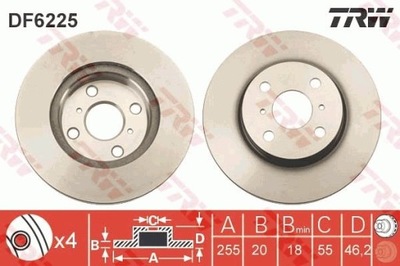 DISCO DE FRENADO TOYOTA PARTE DELANTERA IQ 1,0 08- DF6225  