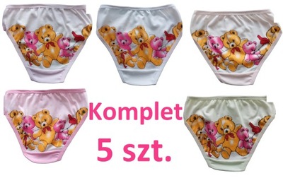 Komplet 5x Majtki figi Dziewczęce BAWEŁNA 116 cm