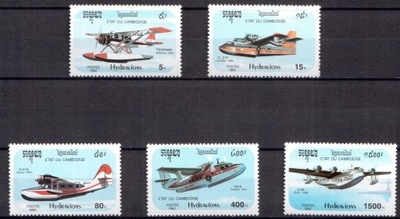 Kambodża 1992 Znaczki 1323-7 ** samoloty lotnictwo hydroplany