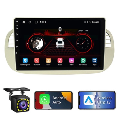 RADIO DE AUTOMÓVIL FIAT 500 2007-2014 ANDROID CARPLAY GPS 32GB 2-DIN  