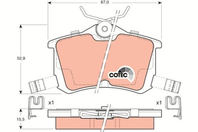 TRINKELĖS STABDŽIŲ - KOMPLEKTAS COTEC GDB3190 