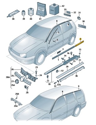 GOLF IV BRIDA ALAS PARTE TRASERA IZQUIERDA OE 3D 1J3853535C  