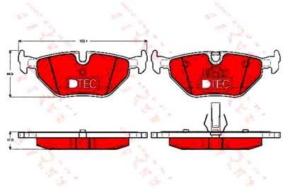 КОЛОДКИ ГАЛЬМІВНІ BMW ЗАД 3 Z4 90-09 DTEC COTEC TRW