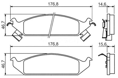 ZAPATAS DE FRENADO CHRYSLER PARTE DELANTERA STRATU BOSCH  