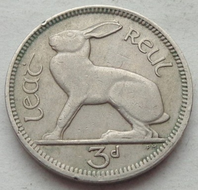 IRLANDIA - 3 pensy - 1942 - ZAJĄC