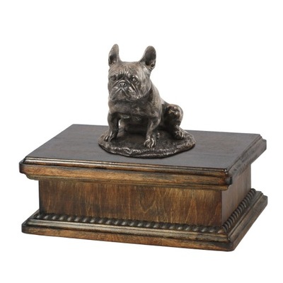 Buldog francuski Urna na prochy psa ze statuetką