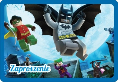 Zaproszenia urodzinowe dla dzieci Lego Batman