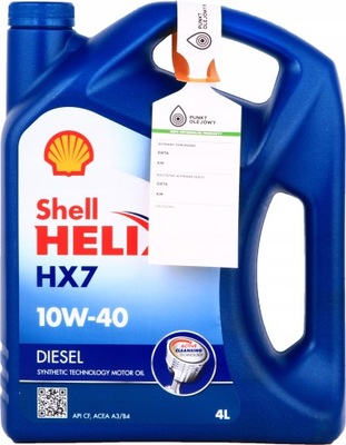 SHELL HELIX HX7 DIESEL A3/B3 A3/B4 CF 10W40 - 4L