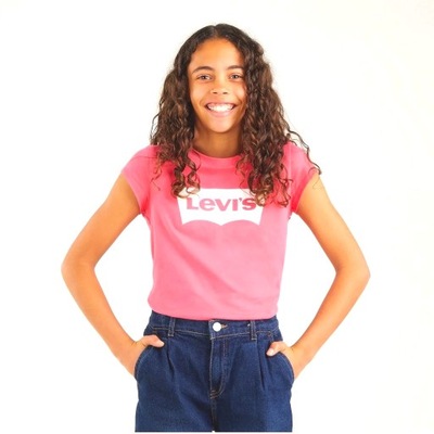 Levis T-shirt Koszulka Różowa Brokat r. 128, 8 lat