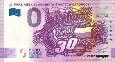Banknot 0 Euro 2022 (Polska) - 30. finał WOŚP