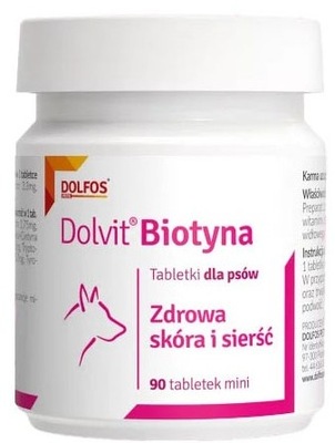 Dolvit Biotyna Mini witaminy DLA PSA na zdrową sierść i skórę 90 tab. mini