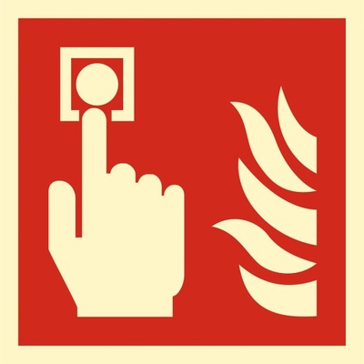 Znak ppoż Alarm pożarowy tablica PCV 100x100 BHP