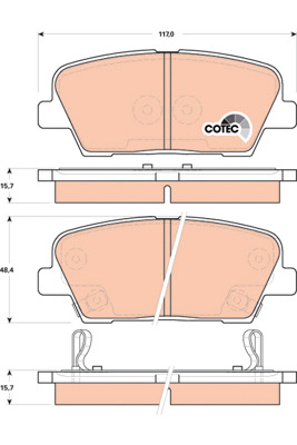 КОЛОДКИ ТОРМОЗНЫЕ - КОМПЛЕКТ COTEC GDB3499