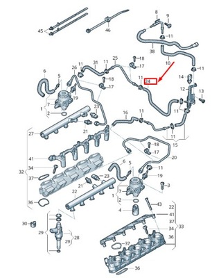Audi r8 4s fuel шланг 07l127509cq original фото №1