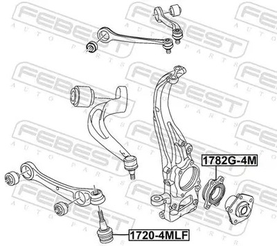 Шарова опора важеля 1720-4mlf febest audi фото №1