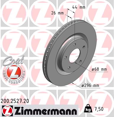 ZIMMERMANN 200.2527.20 ДИСК ТОРМОЗНОЙ