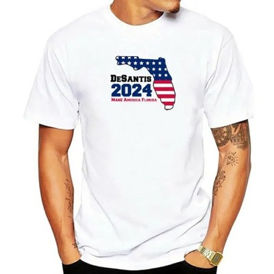 Cotton Trump DeSantis Make America Florida 2024 T-Shirt Koszulka