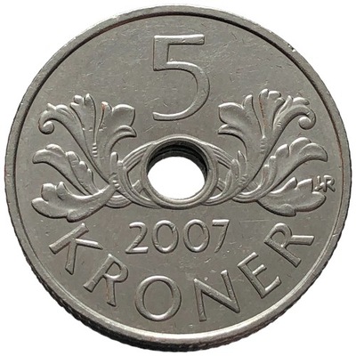 89845. Norwegia, 5 koron, 2007r.