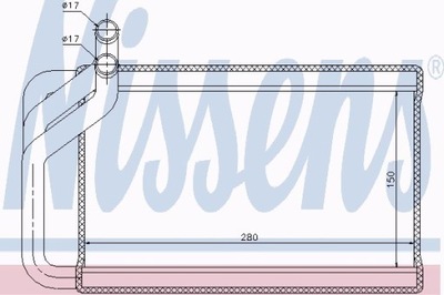 Nissens 77532 теплообмінник тепла, обігрівач салону фото №1