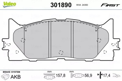 КОЛОДКИ HAM. TOYOTA CAMRY 07- (D1293) 301890 VALEO