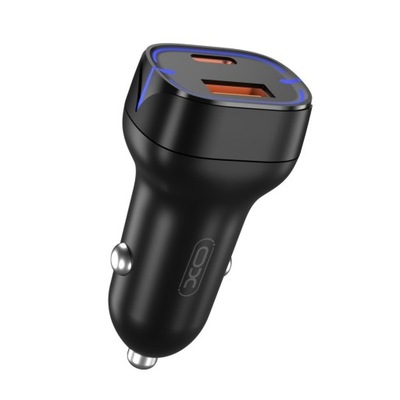 XO DISPOSITIVO DE CARGA DE AUTOMÓVIL CC37 PD QC 3.0 20W 1 PIEZA USB 1 PIEZA USB-C NEGRA  