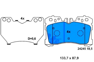 TRINKELĖS STABDŽIŲ LEXUS LS 4.6/5.0H 04.06- ATE 