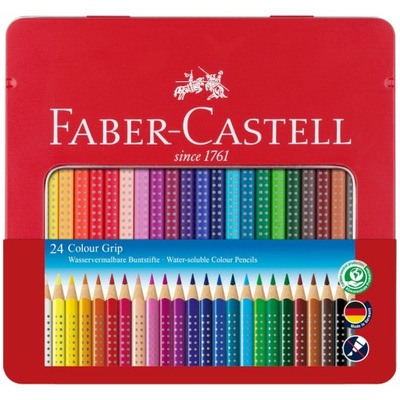 Kredki Colour Grip 2001 Faber-Castell 24 szt. w opakowaniu metalowym