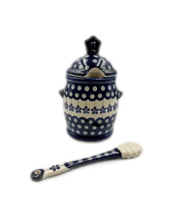 Ceramiczny pojemnik na miód z łyżką 166A-GU1848/1849 BOLESŁAWIEC