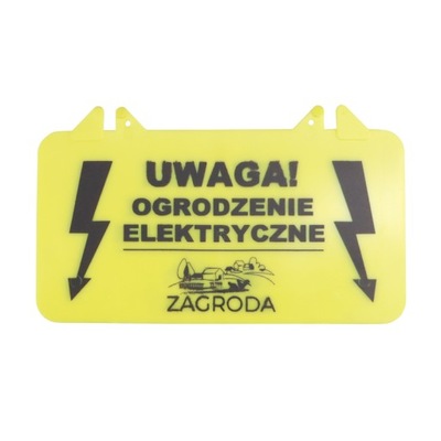 PLATE WARNING OGRODZENIA ELECTRICAL ZAGRODA  