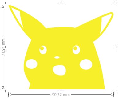 Naklejka wlepka pikachu pokemon zdziwiony pikachu