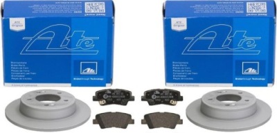 Ate гальмівні диски+ гальмівні колодки задня hyundai i30 ii kia ceed ii 262mm фото №1