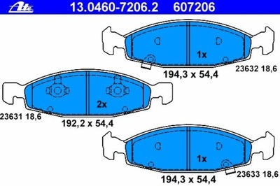 ZAPATAS PARTE DELANTERA JEEP CHEROKEE 91-, GRAND CHEROKEE 99-  