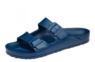 Birkenstock granatowe klapki na płaskostopie basenowe na plażę męskie 45