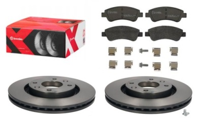 Brembo тормозные диски +тормозные колодки перед do citroen berlingo c4 cactus peugeot 206 208 фото №1