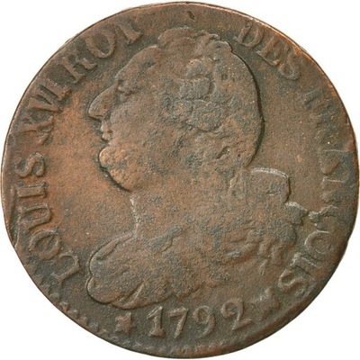 Moneta, Francja, Louis XVI, 6 deniers françois, 6