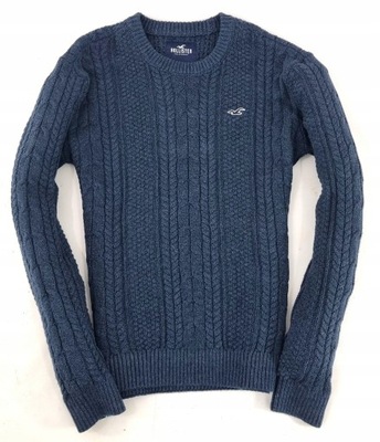 HOLLISTER GRANATOWY GRANAT PLECIONY SWETER M