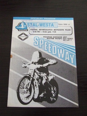 1992 PROGRAM ŻUŻLOWY - Eliminacje IMP Rzeszów