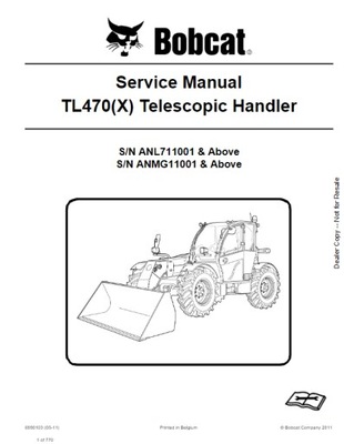 BOBCAT SERVICE МЕХАНИКА / МЕХАНИЧЕСКАЯ TL470(X) TELESCOPIC HANDLER