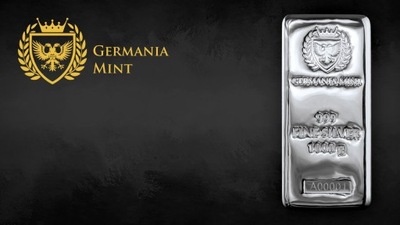 Sztabka srebra 1000g GERMANIA MINT 999 Srebro 1kg