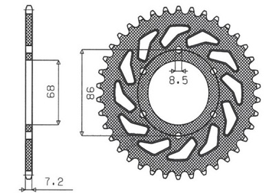 SUNSTAR ЗУБЧАТКА ЗАДНЯЯ 468 46 KAWASAKI BN 125 ELIMI