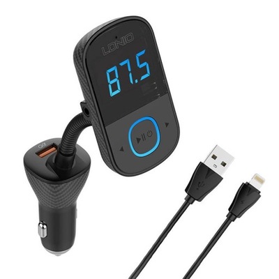 TRANSMISOR FM LDNIO C705Q BLUETOOTH 2XUSB-A, USB-C + CABLE LIGHTNING  