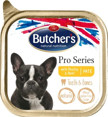 Butcher's Pro Series Teeth&Bones pasztet z drobiem i wołowiną, 150 g