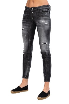 DSQUARED2 'SKINNY JEANS' czarne jeansy damskie 38